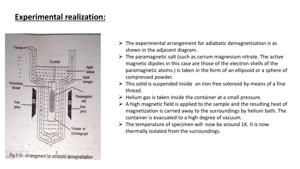 experimental realization