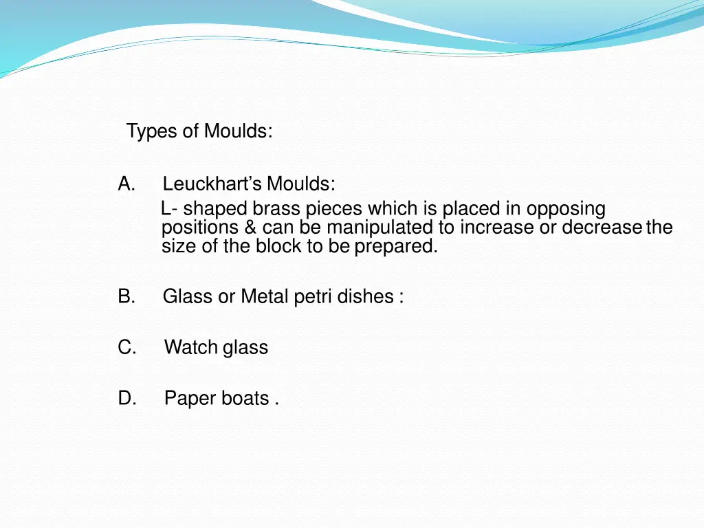 types of moulds
