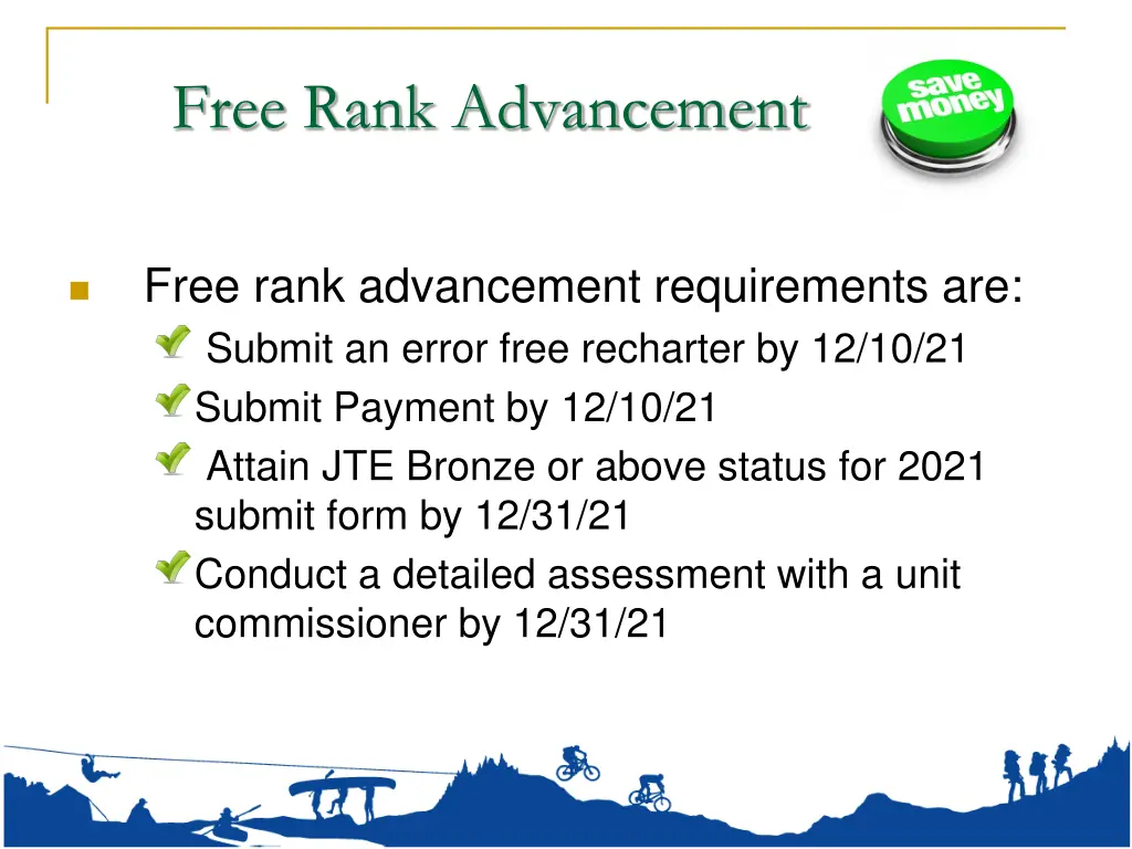 free rank advancement