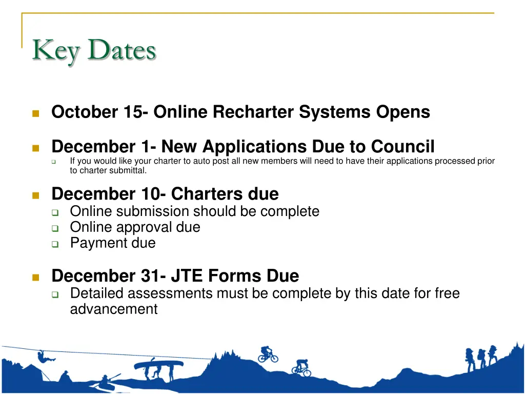 key dates