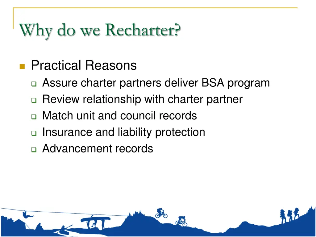 why do we recharter