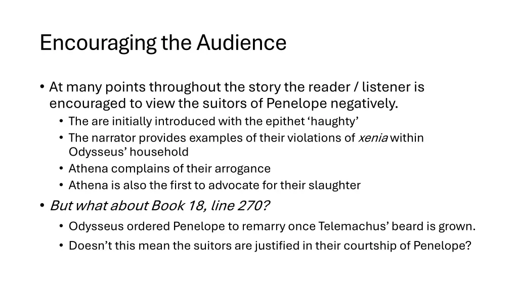 encouraging the audience