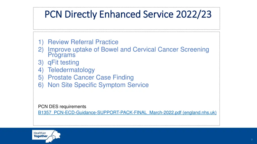 pcn directly enhanced service 2022