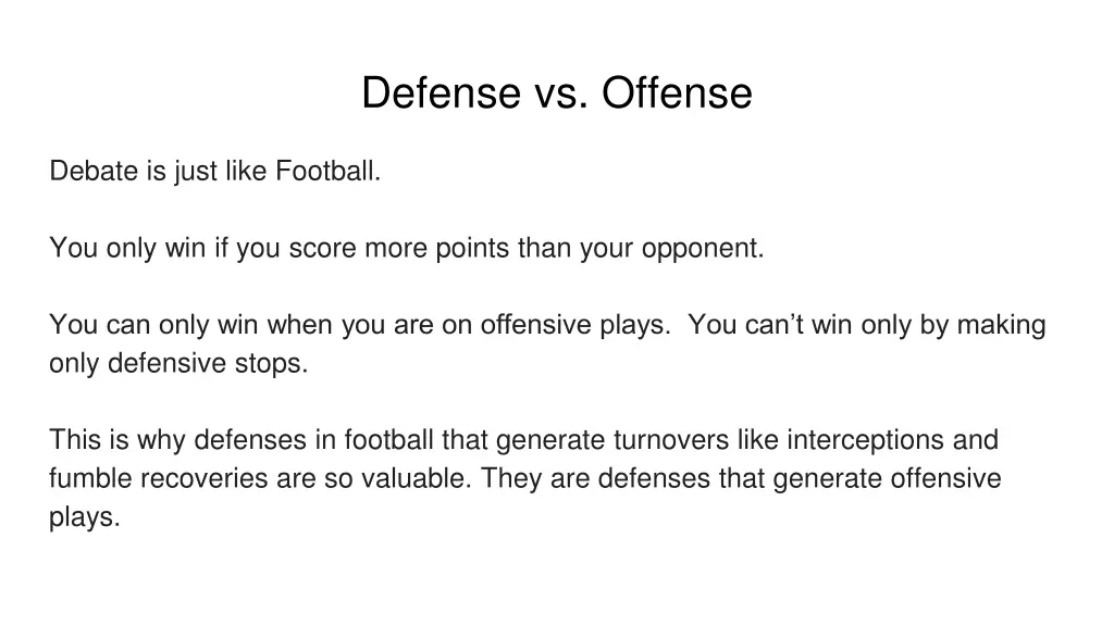 defense vs offense