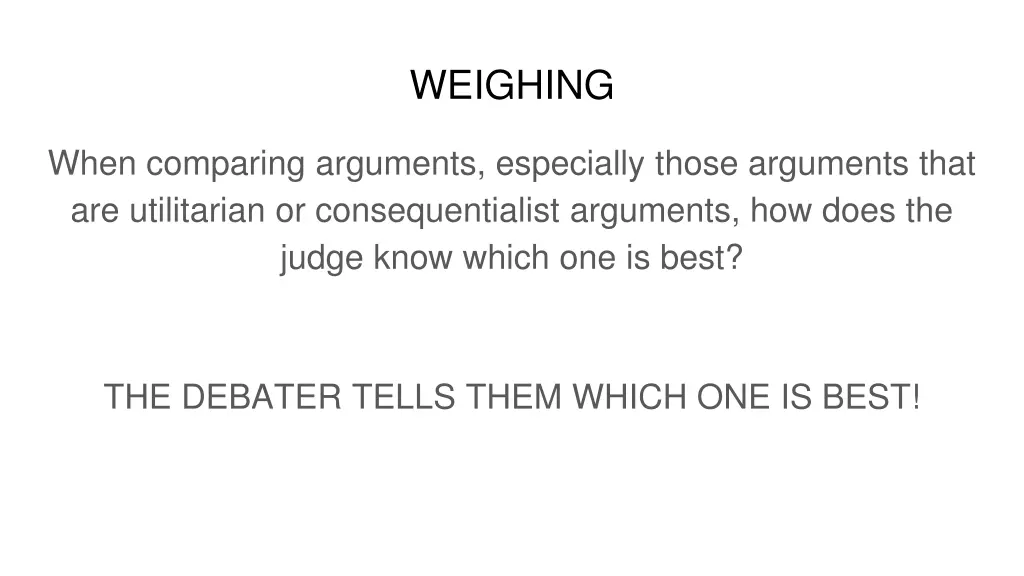 weighing