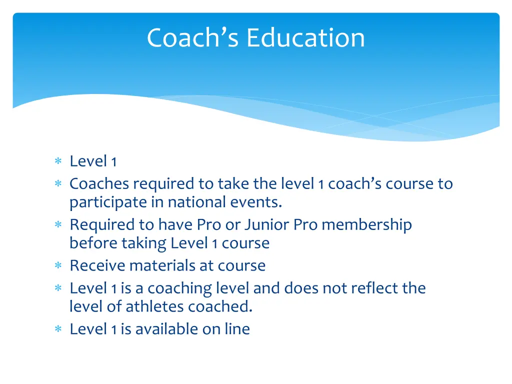 coach s education
