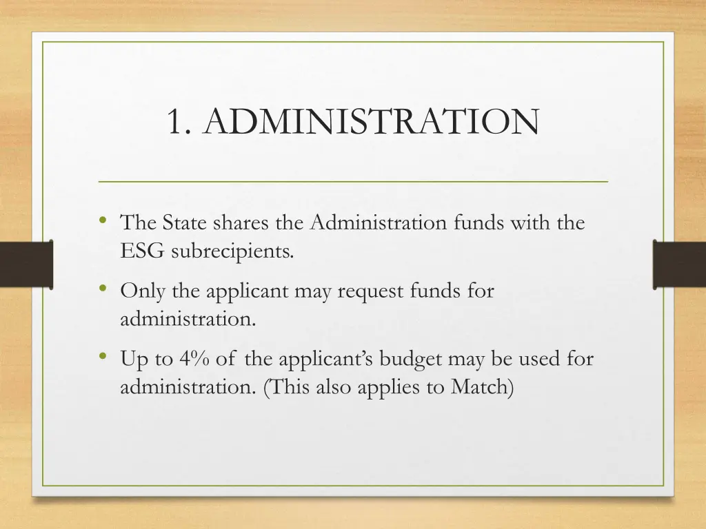 1 administration