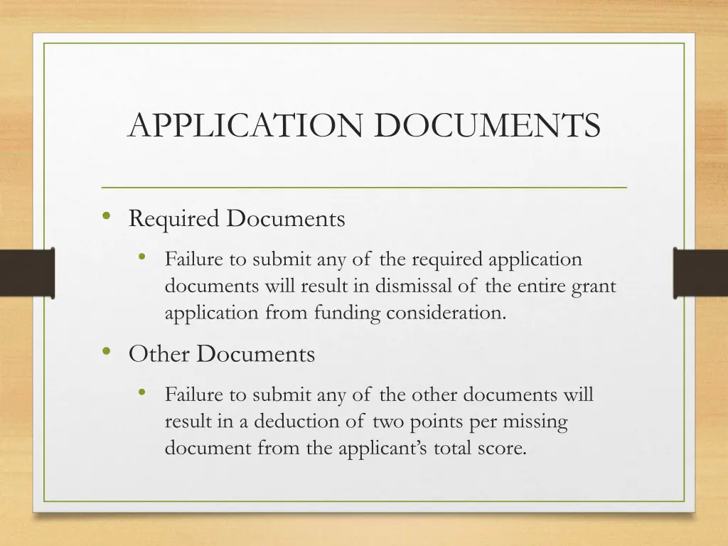application documents
