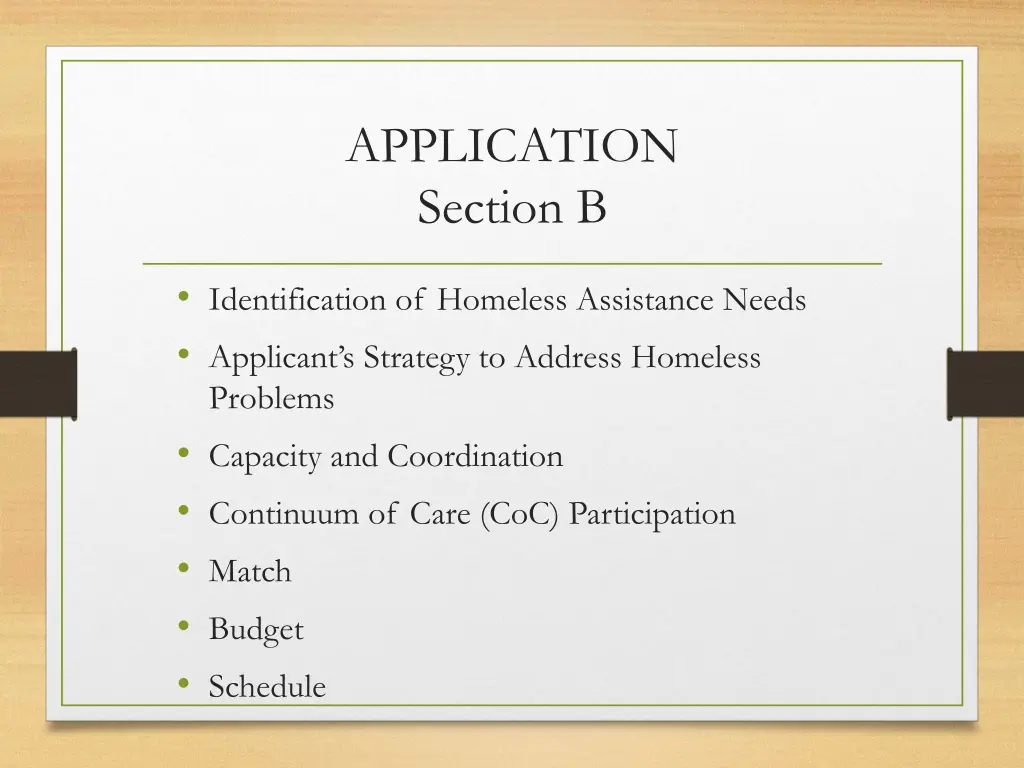 application section b