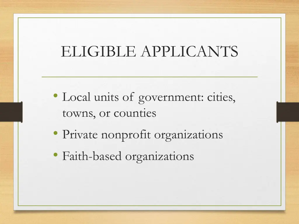 eligible applicants