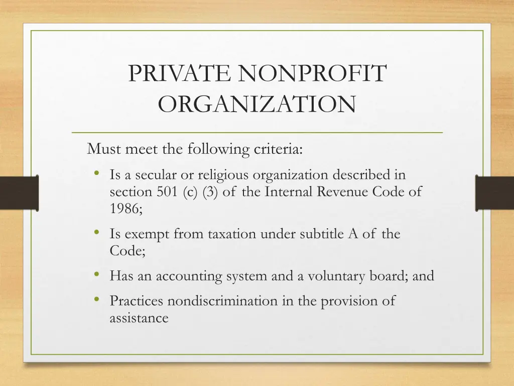 private nonprofit organization