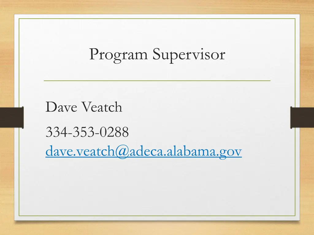 program supervisor