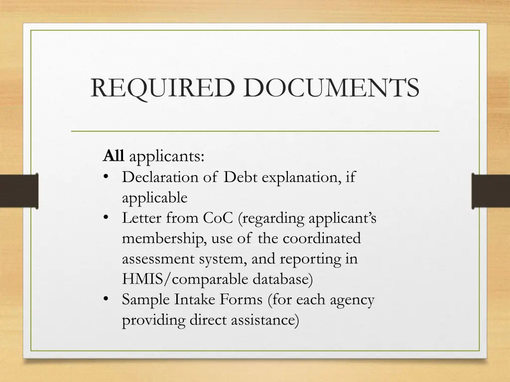 required documents 2