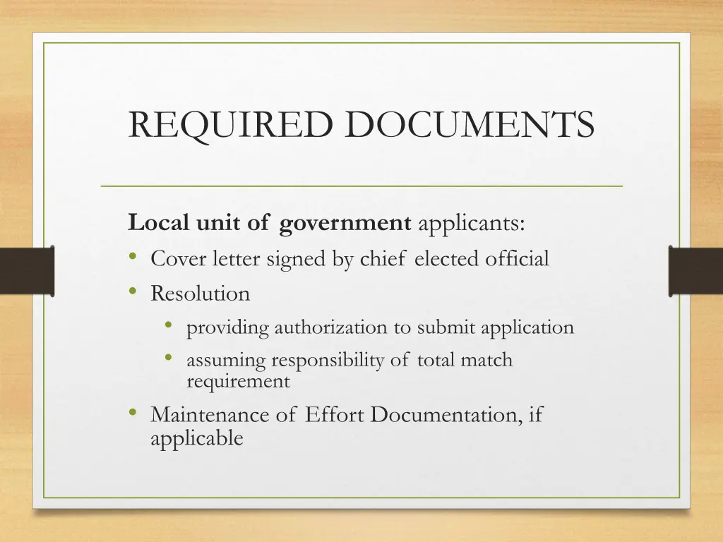 required documents