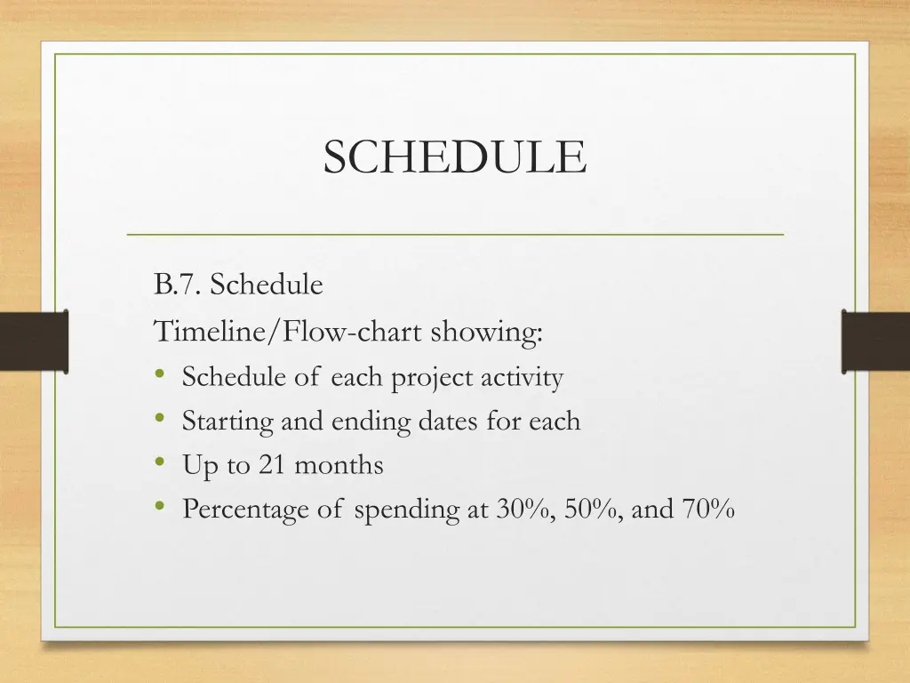 schedule