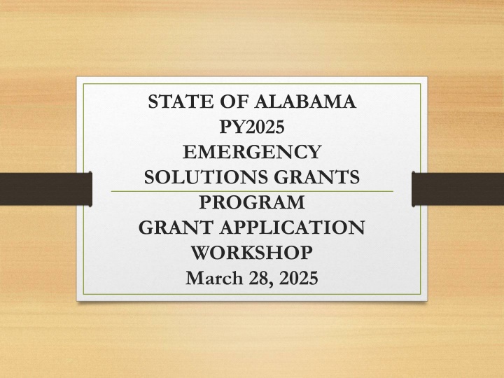 state of alabama py2025 emergency solutions