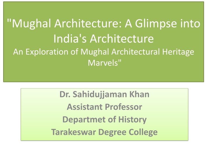 mughal architecture a glimpse into india