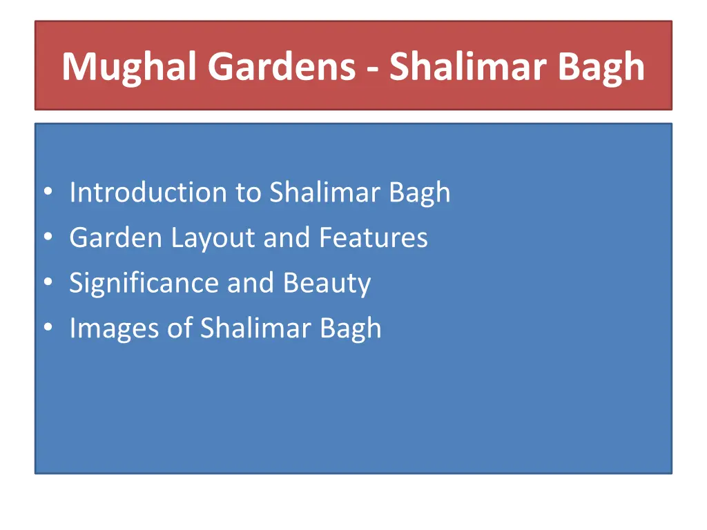 mughal gardens shalimar bagh