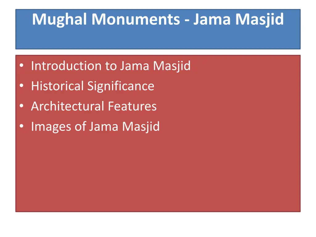 mughal monuments jama masjid