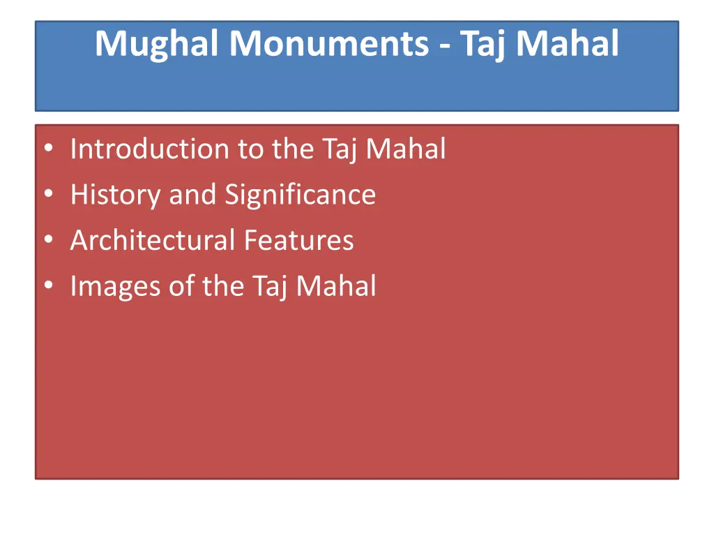 mughal monuments taj mahal
