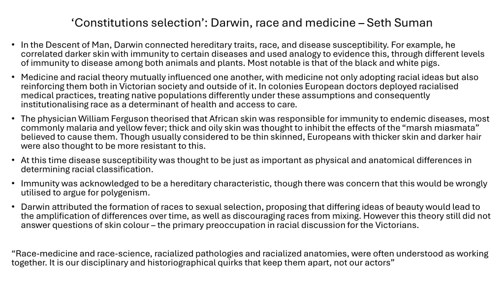 constitutions selection darwin race and medicine