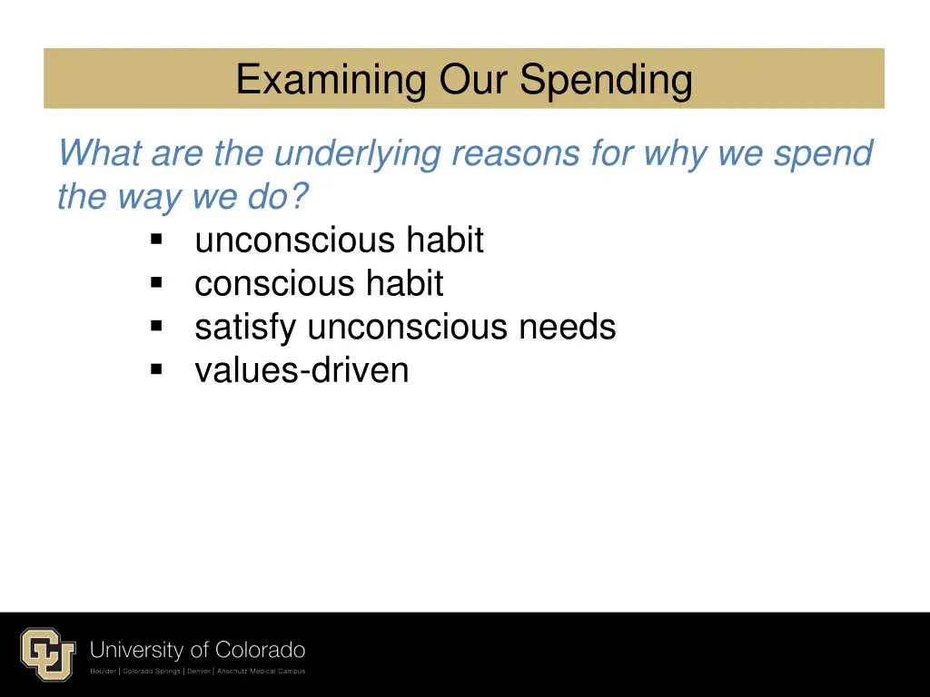 examining our spending