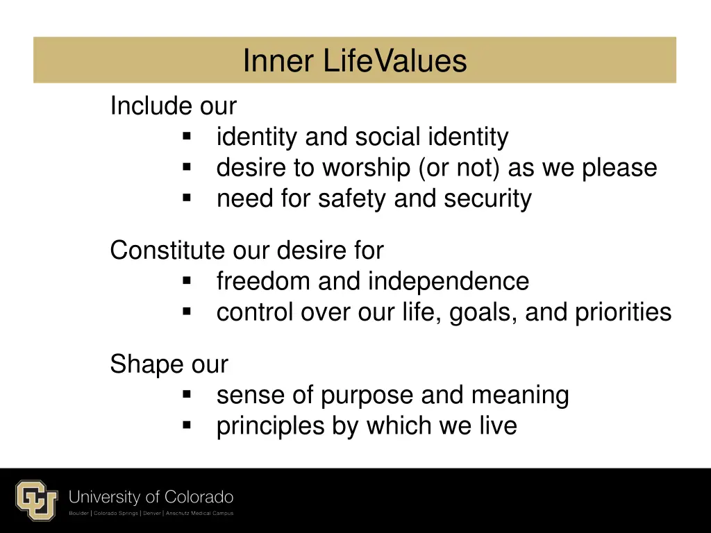 inner lifevalues