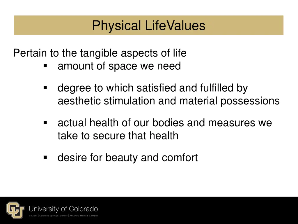 physical lifevalues