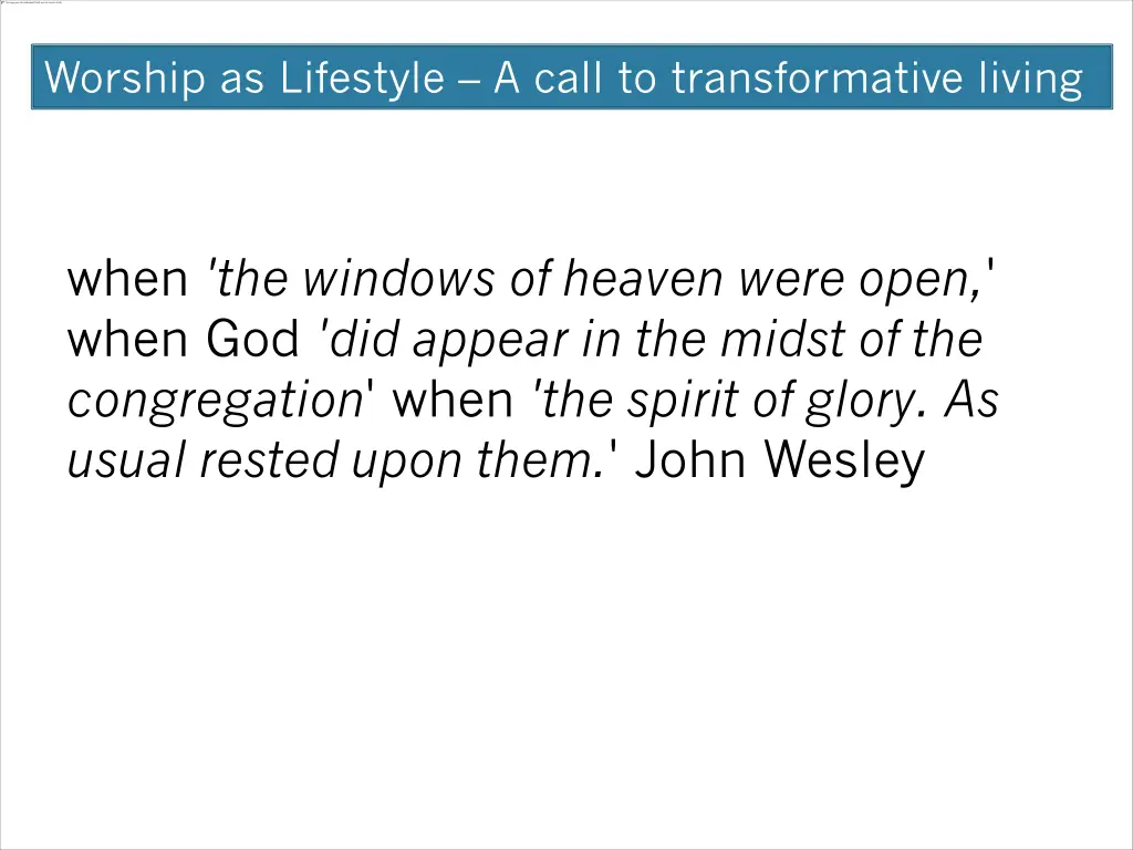 worship as lifestyle a call to transformative 10