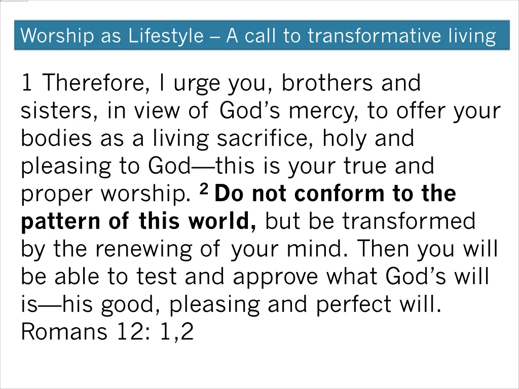 worship as lifestyle a call to transformative 2
