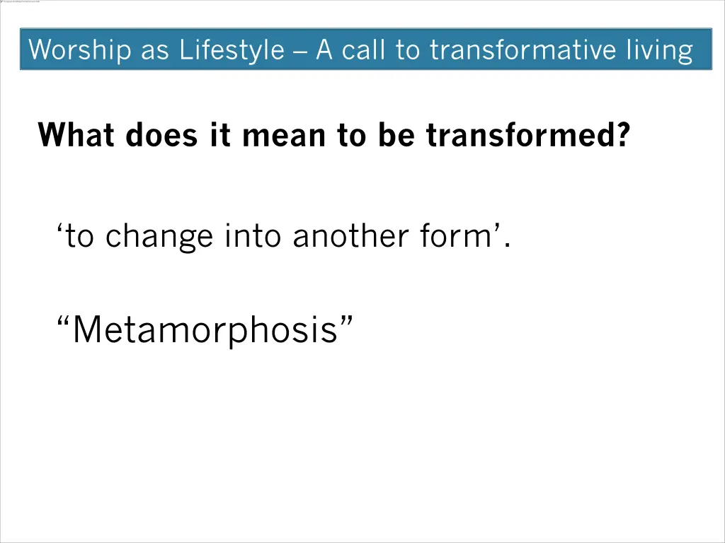 worship as lifestyle a call to transformative 3