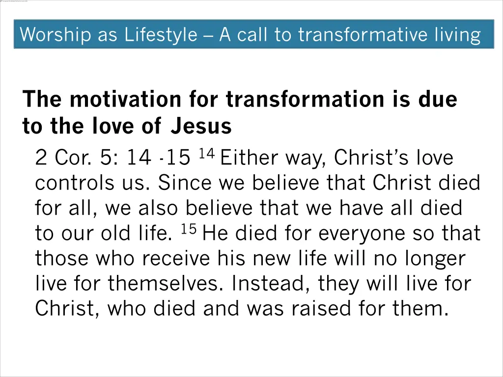 worship as lifestyle a call to transformative 9