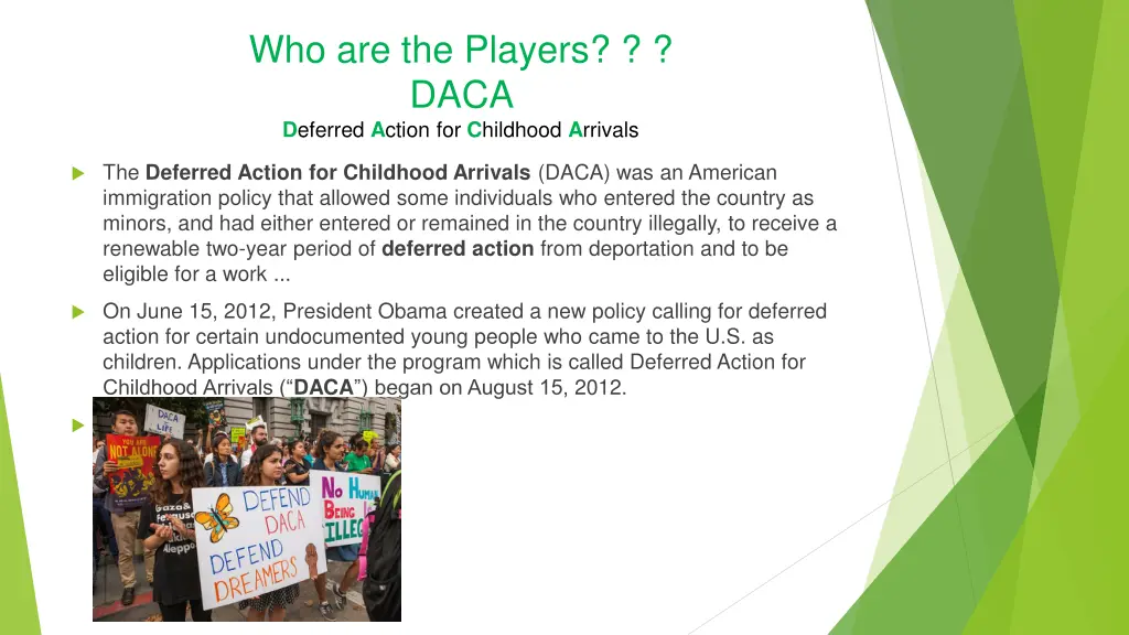 who are the players daca d eferred a ction