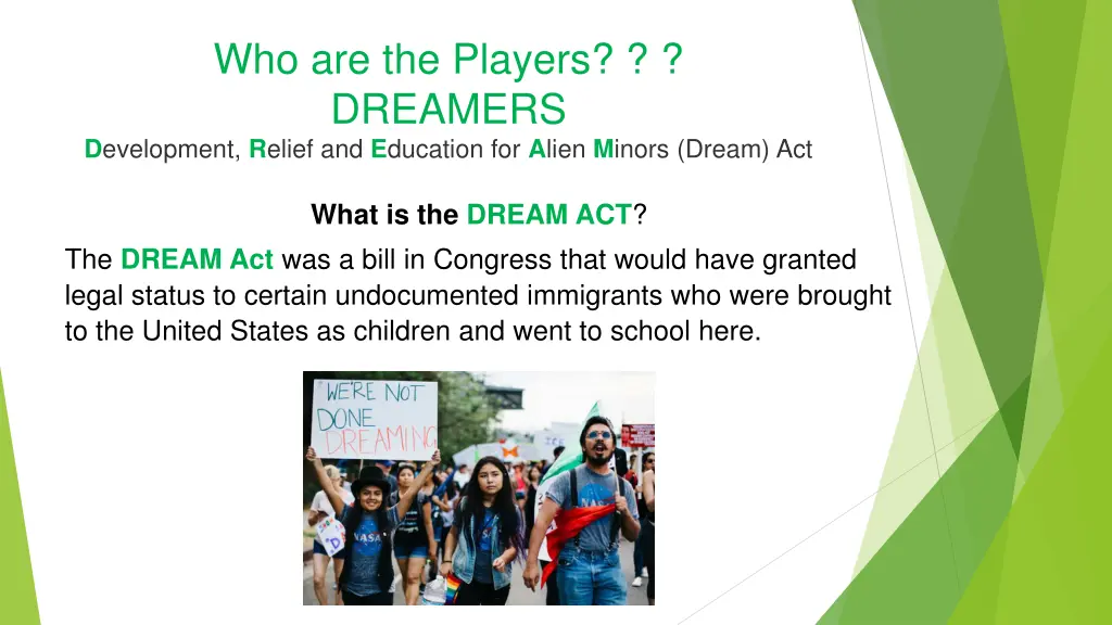 who are the players dreamers d evelopment r elief
