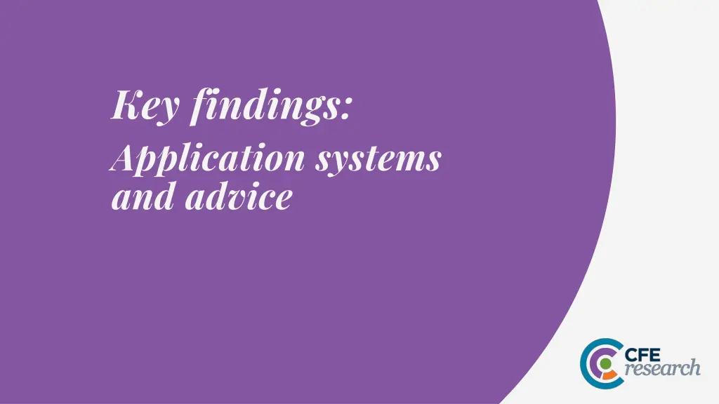 key findings application systems and advice