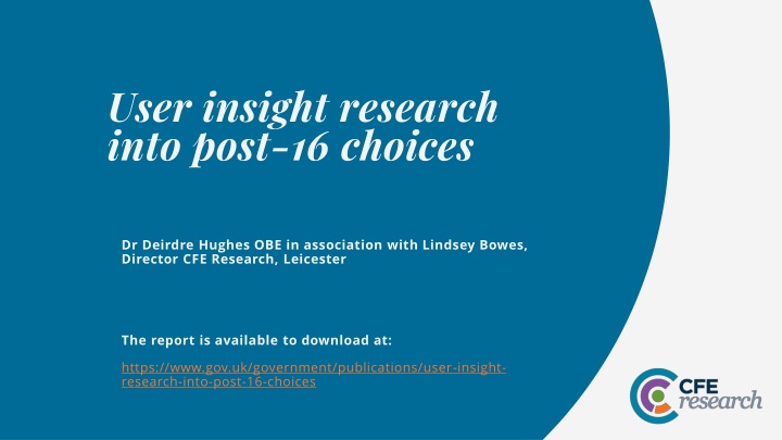 user insight research into post 16 choices