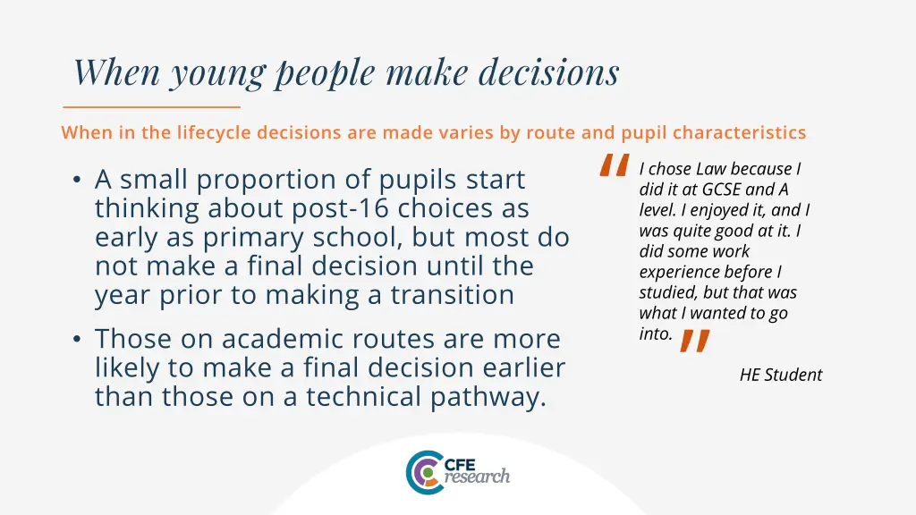when young people make decisions