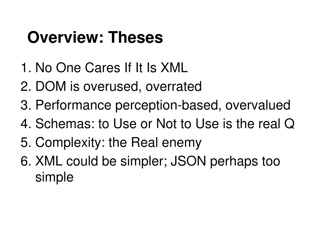 overview theses