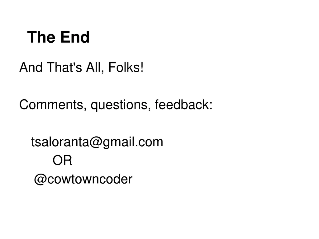 the end