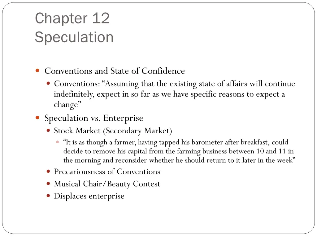 chapter 12 speculation