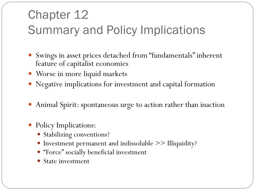 chapter 12 summary and policy implications
