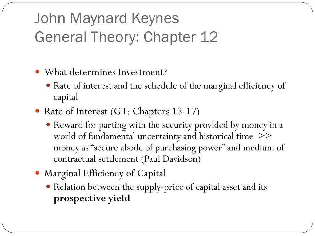john maynard keynes general theory chapter 12