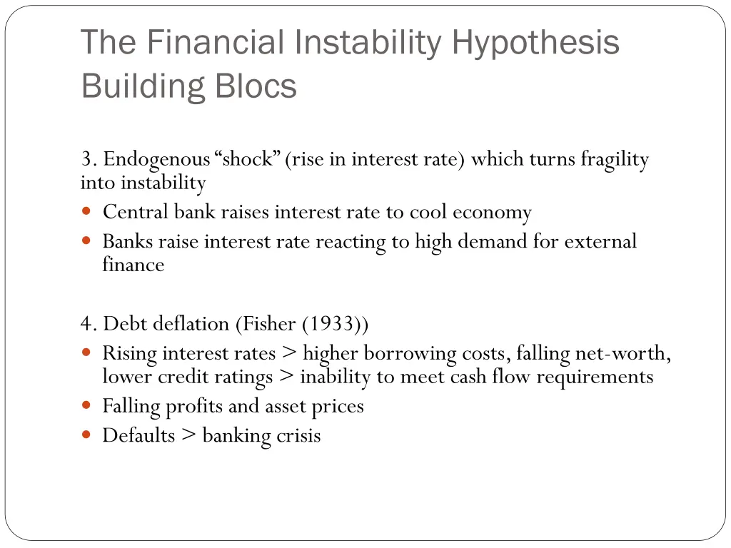 the financial instability hypothesis building 1
