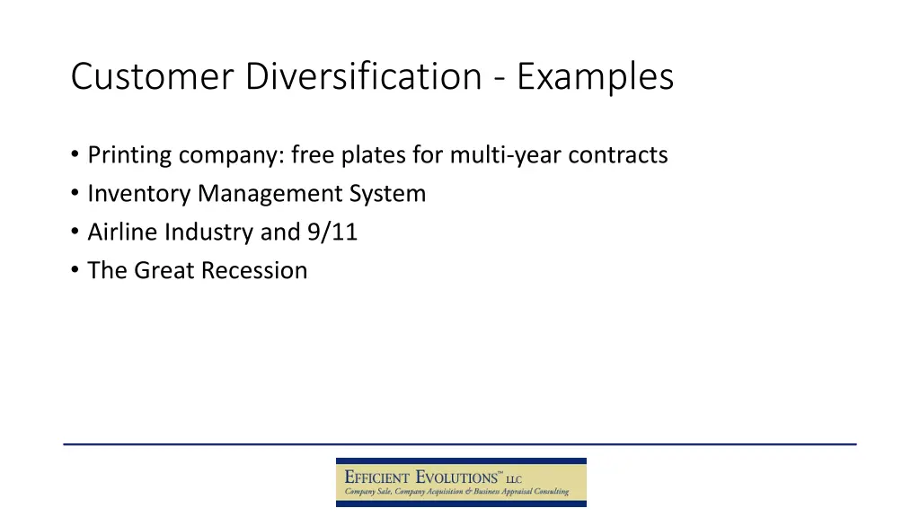 customer diversification examples