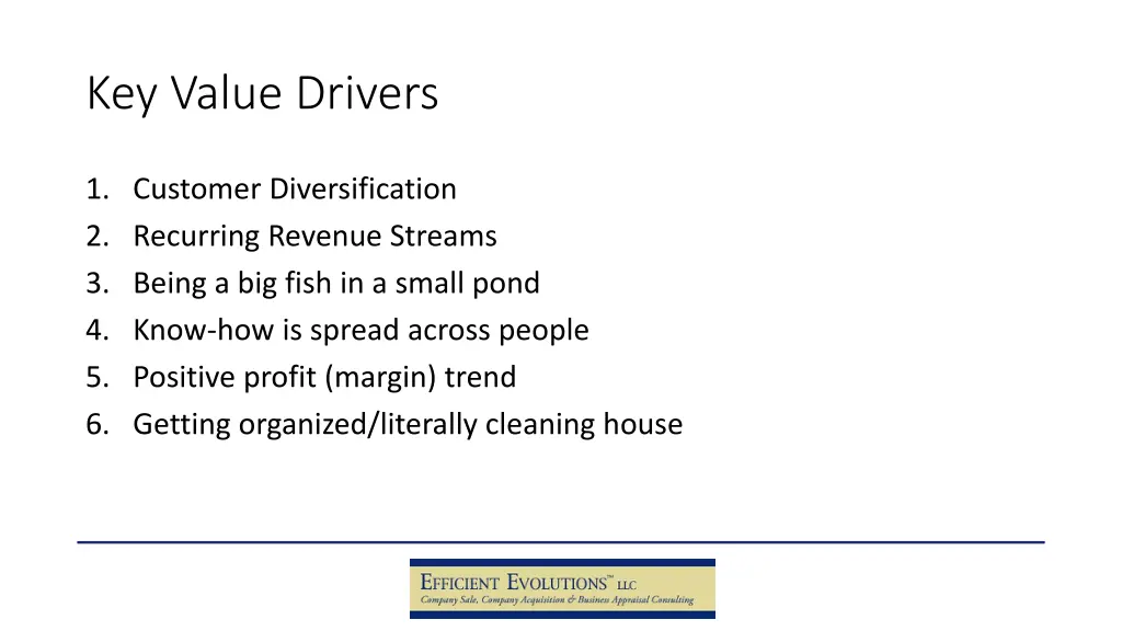 key value drivers