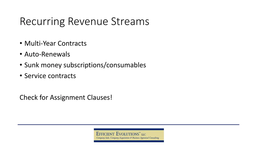 recurring revenue streams