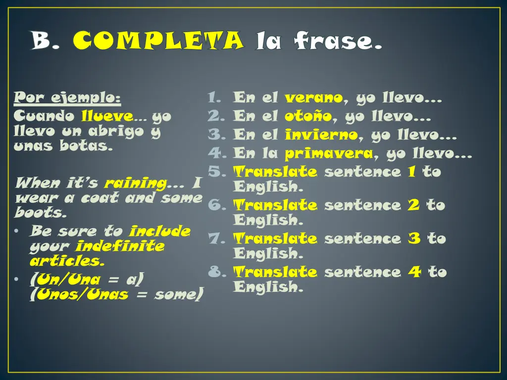 b b completa completa la