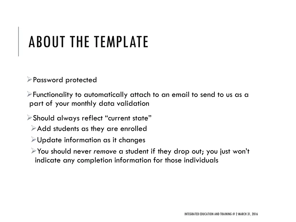 about the template