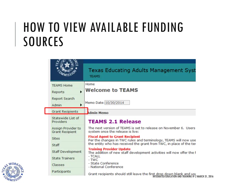 how to view available funding sources