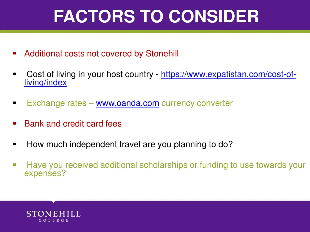 factors to consider